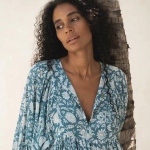 Daughters of India Mini Dress Ocean Blue XL